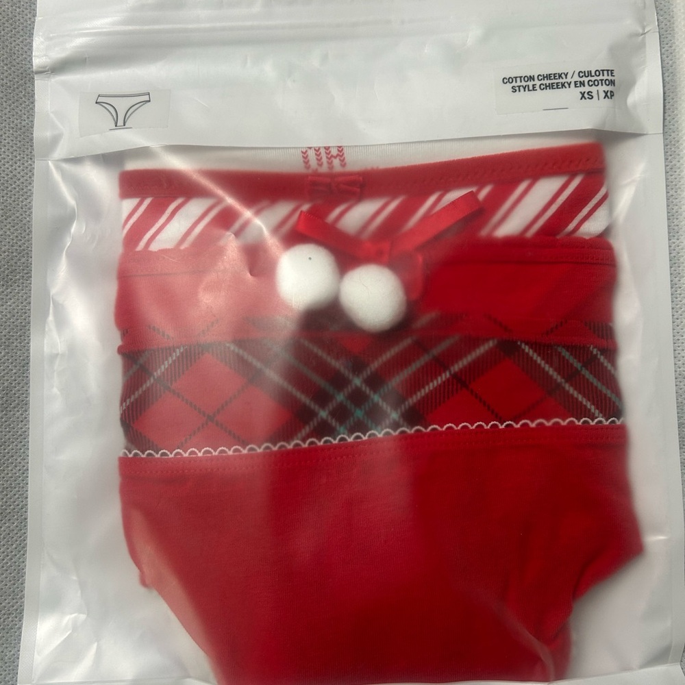 PINK Victoria's Secret Red Plaid Cheeky Panties